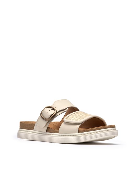 Clarks Natural Arwell Leather Sandal E Fit