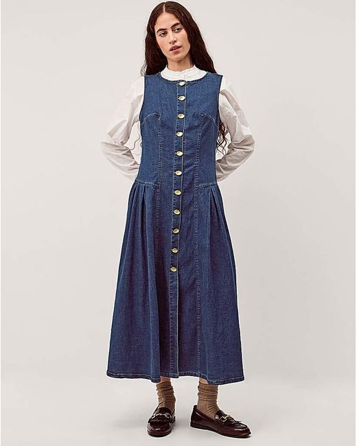 Monsoon Blue Layla Denim Midi Dress