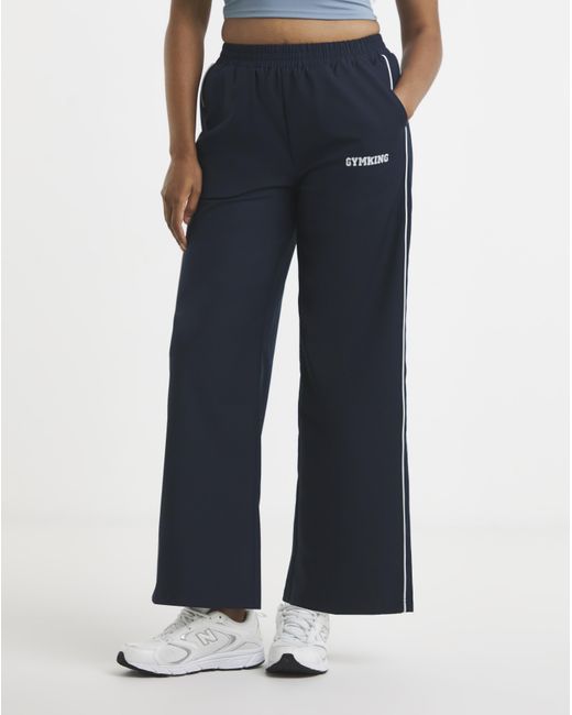 Gym King Blue College Straight Leg Joggers