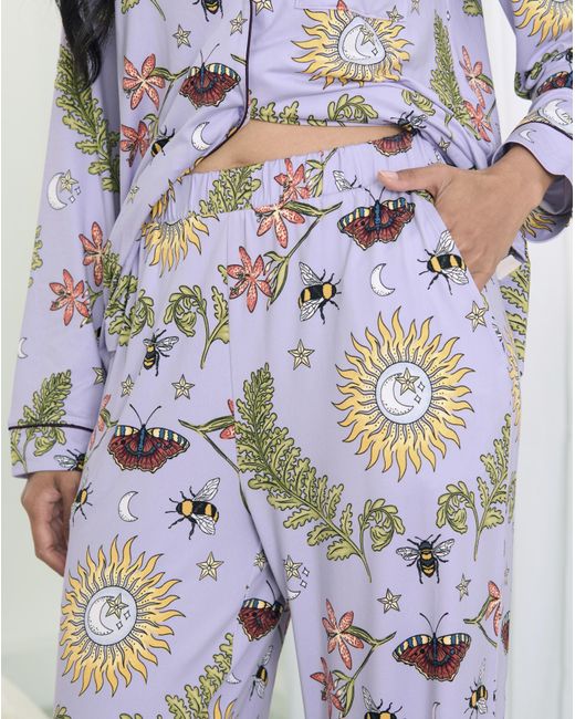 Chelsea Peers White Button Up Long Pj Set