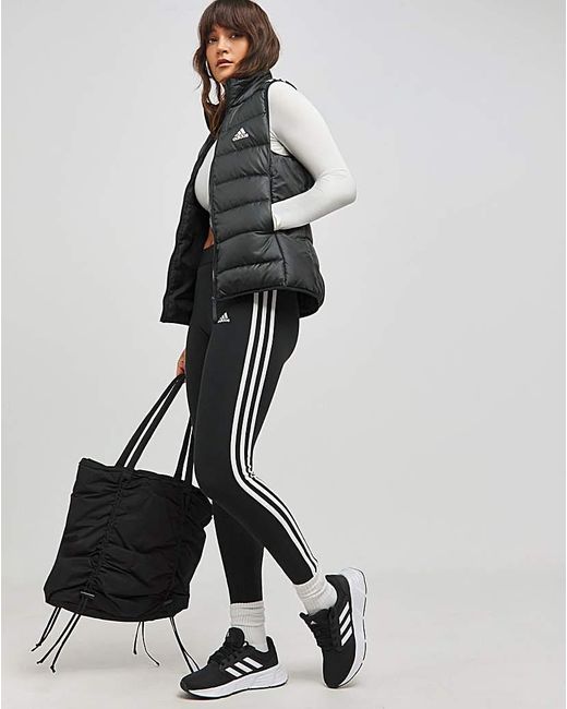 Adidas Gray 3 Stripes Down Vest