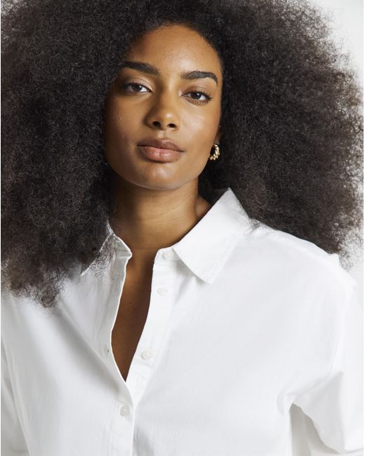 Simply Be Gray Relaxed Cotton Poplin Shirt