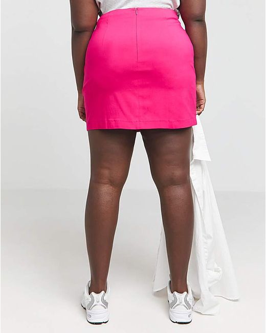 Simply Be Pink Super Stretch Split Mini Skirt