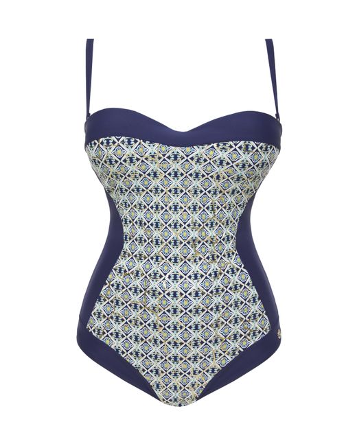 Joanna Hope Blue Underwired Bandeau Swimsuit