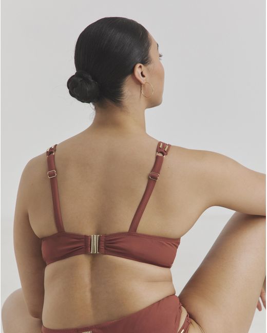 Figleaves Brown Macrame Underwired Bikini Top