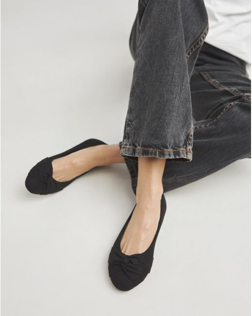 Simply Be Gray Twist Front Ballerina Shoes Ex Wide Fit