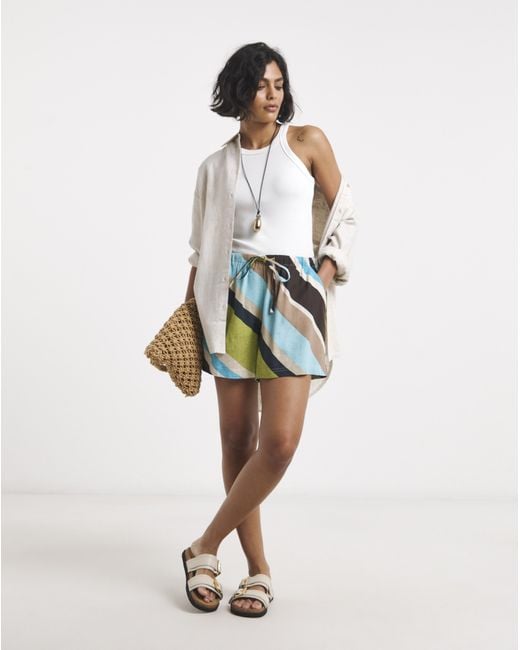 JD Williams Multicolor Stripe Linen Shorts