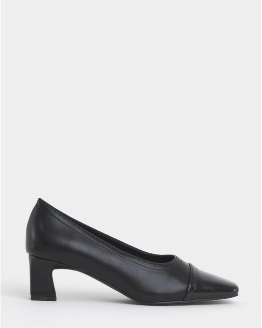 JD Williams Blue Flared Block Heel Shoes Wide
