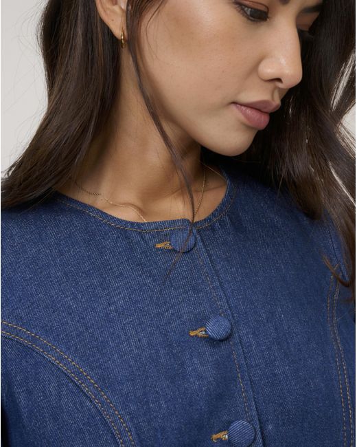 Nobody's Child Blue Nc Denim Shift Mini Dress