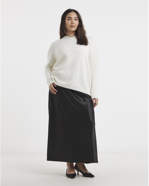 Simply Be White Bow Back Longline Jumper