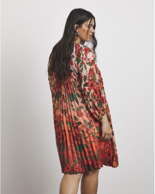 Joanna Hope Red Crinkle Shift Dress