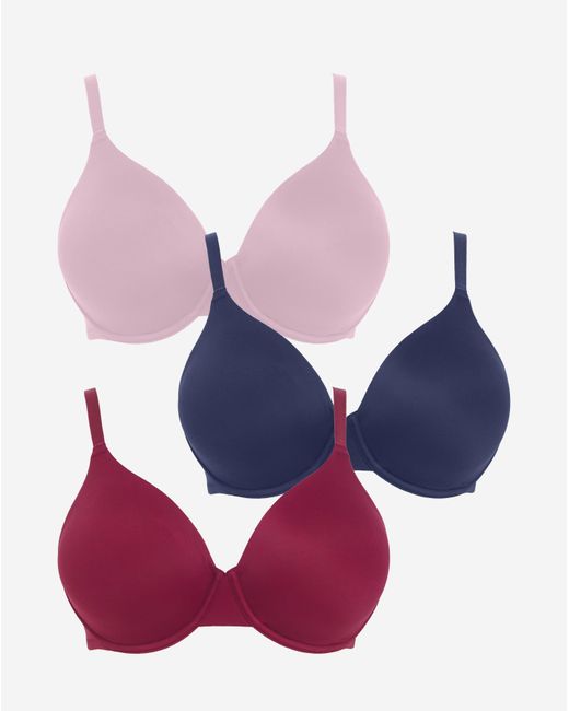 Pretty Secrets Pink 3 Pack Claire Micro Full Cup Wired Bras