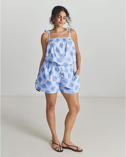 MAGISCULPT Blue Shell Print Playsuit