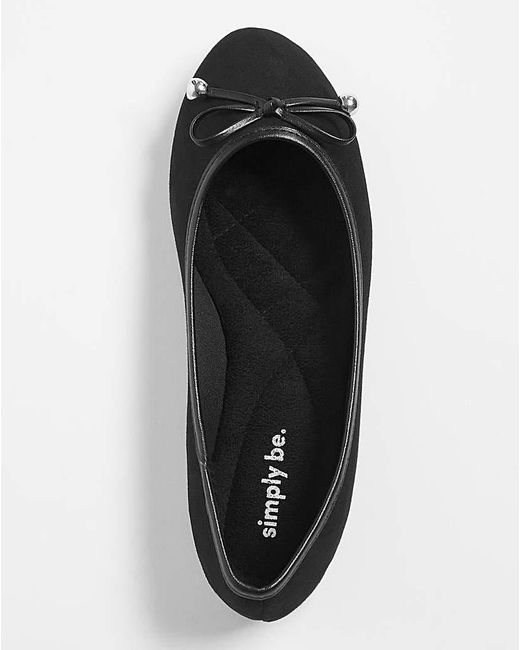 Simply Be Black Classic Flat Ballerina Shoes Standard