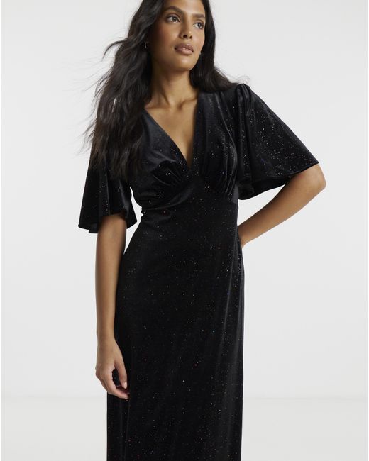 Twisted Wunder Black Sofia Velvet Maxi Dress