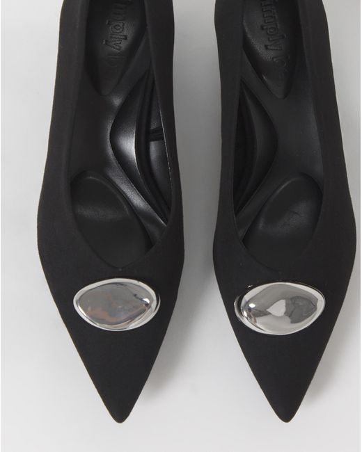Simply Be Black High Cut Court Shoe Trim Extra Wide