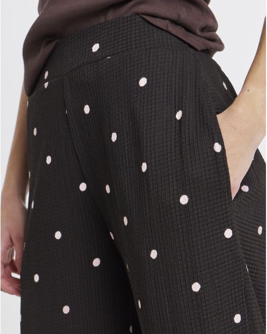 Simply Be Black Jersey Textured Wide Leg Trousers