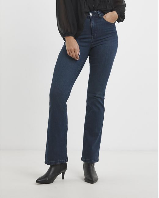 Simply Be Blue Stretch Denim Flared Jeans