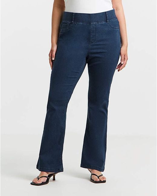 Simply Be White Flared Pull On Jeggings