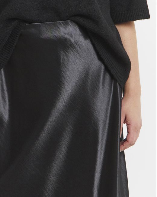 Simply Be Black Satin Maxi Skirt