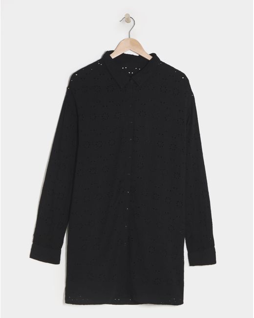 MAGISCULPT Black Broderie Beach Shirt