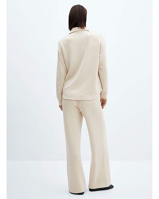 Mango White High Waisted Trousers