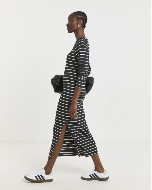 Simply Be White Ribbed Midaxi Column Dress