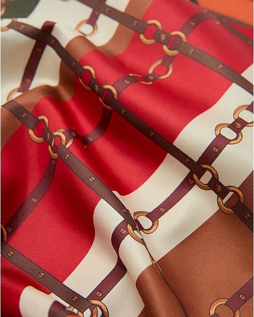 Mango Red Geometric Printed Scarf