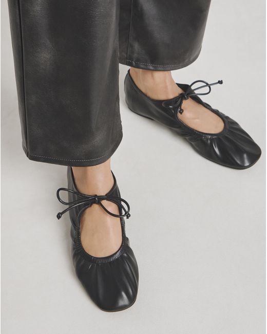 Simply Be Gray Ruched Cross Strap Ballerina Exwide