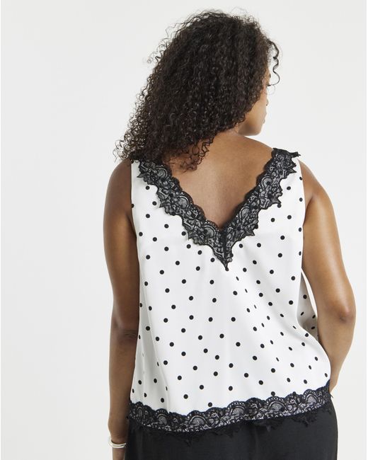 Simply Be White Lace Trim Cami