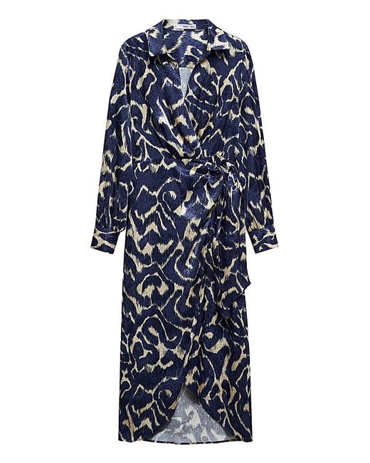 Mango Blue Printed Dress