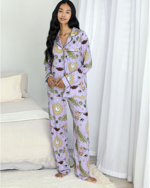 Chelsea Peers White Button Up Long Pj Set