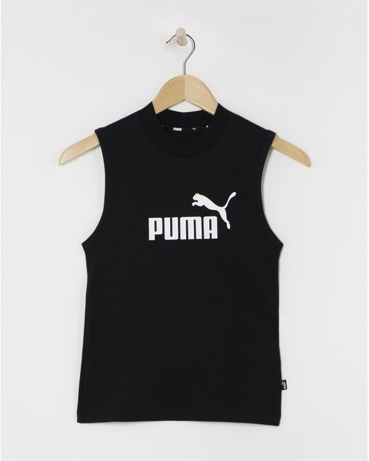 PUMA Black Essential Slim Logo Tank