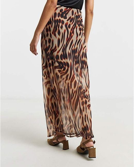 Simply Be Natural Animal Chiffon Maxi Skirt