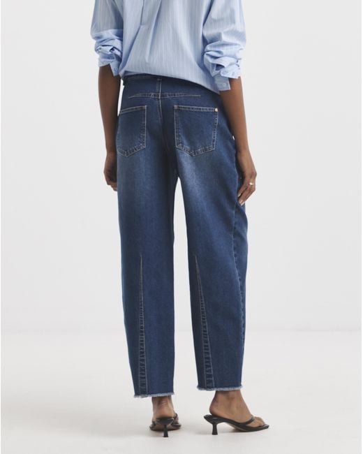 Simply Be Blue Dart Detail Tapered Jeans