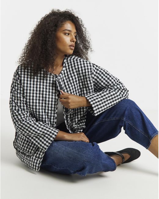 Simply Be Black Gingham Jacket