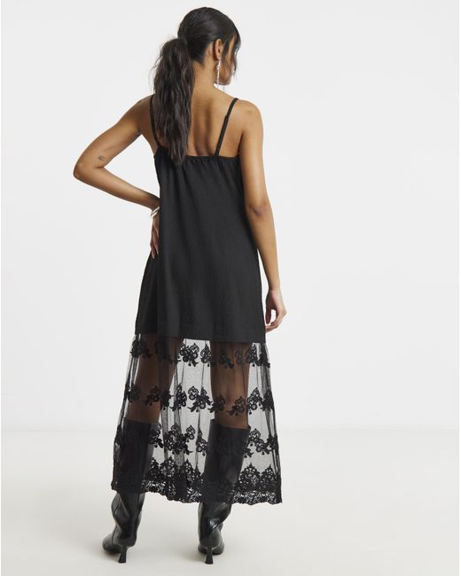 Simply Be Natural Lace Hem Overlay Slip Dress