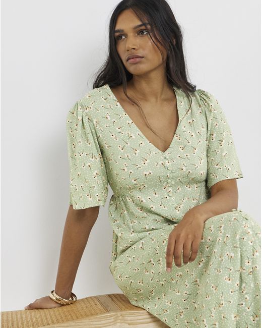 Simply Be Multicolor Spun Viscose Button Up Midi Dress