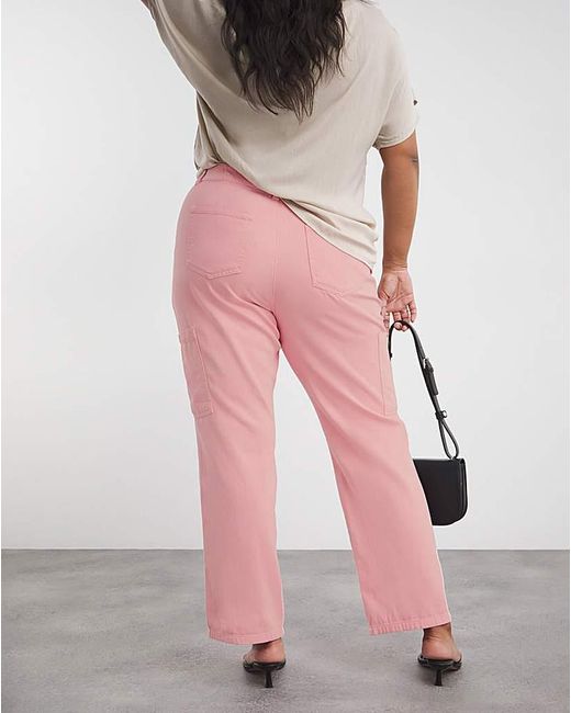 Simply Be Pink Cargo Jeans