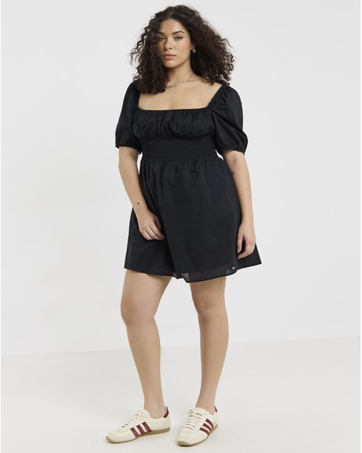 Simply Be Black Tommy Jeans Cotton Mini Dress