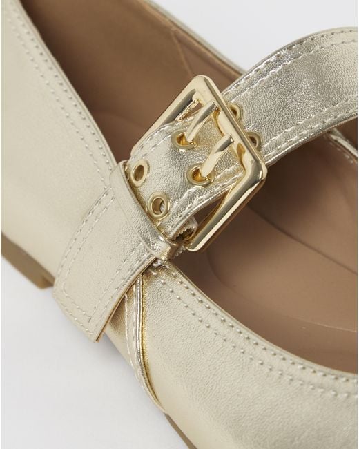 Simply Be White Mary Jane Ballerinas Wide Fit