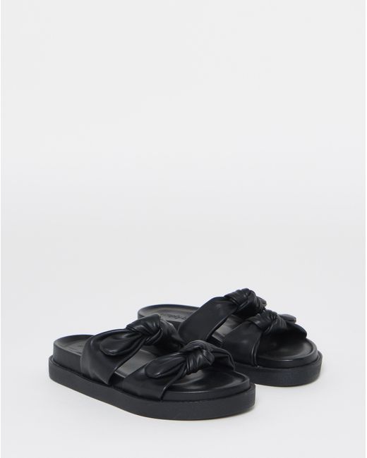 Simply Be White Bow Detail Slider Sandals Extra Wide