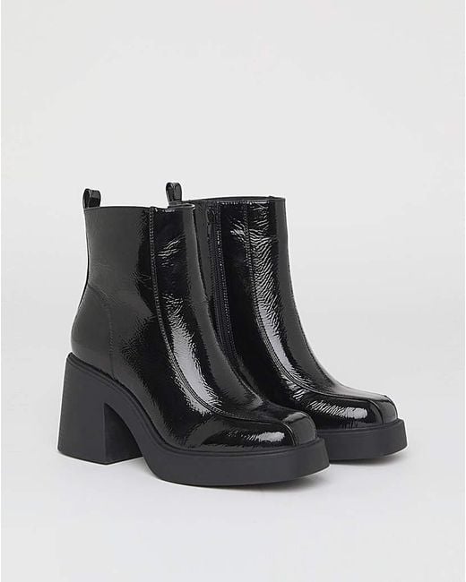 Simply Be Black Platform Ankle Boots Wide
