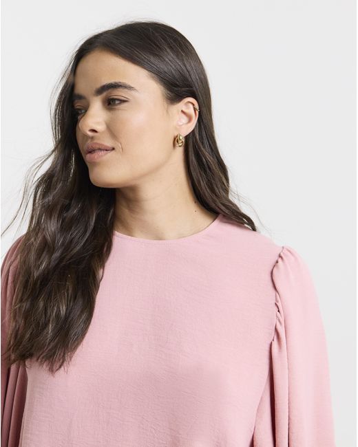 Simply Be Pink Exaggerated Sleeve Blouse