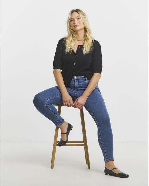 Simply Be Blue Fleece Lined Cosy Skinny Jeans
