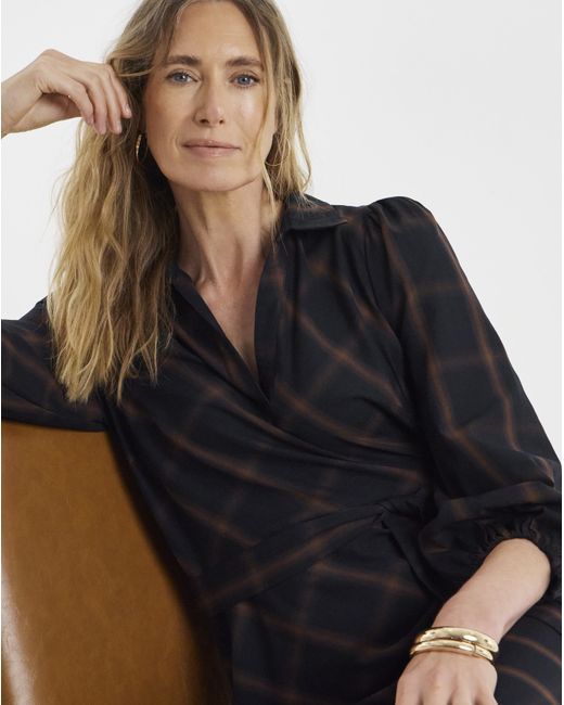 JD Williams Black Check Belted Shirt Dress