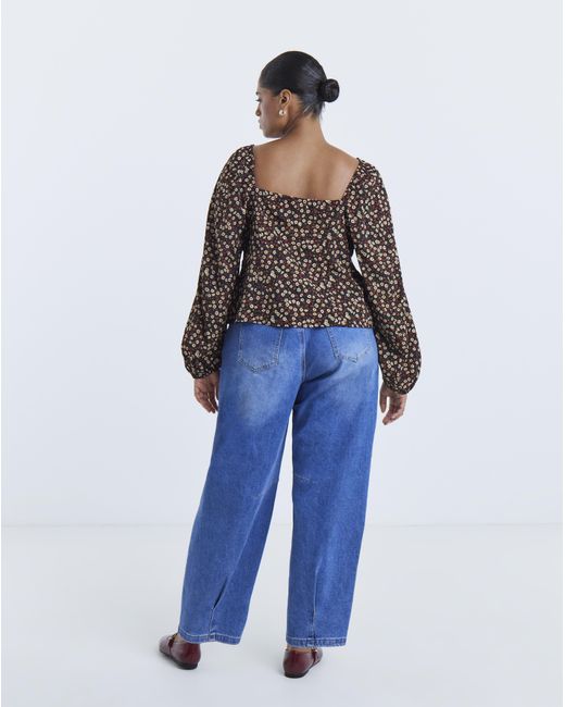 Simply Be Black Blouson Sleeve Blouse