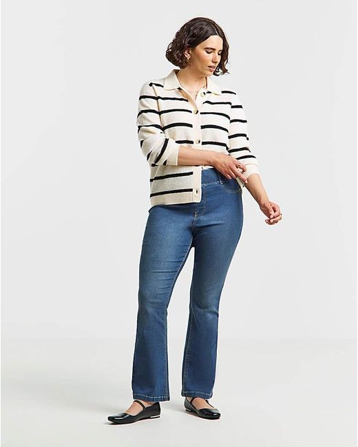 Simply Be Blue Flared Pull On Jeggings