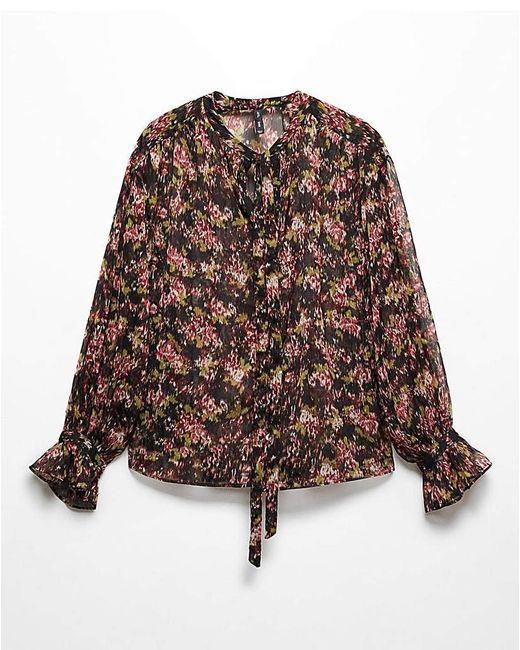 Mango Multicolor Semi- Transparent Flowy Blouse