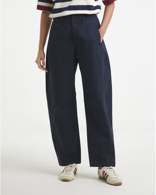 Simply Be Blue Barrel Leg Trouser